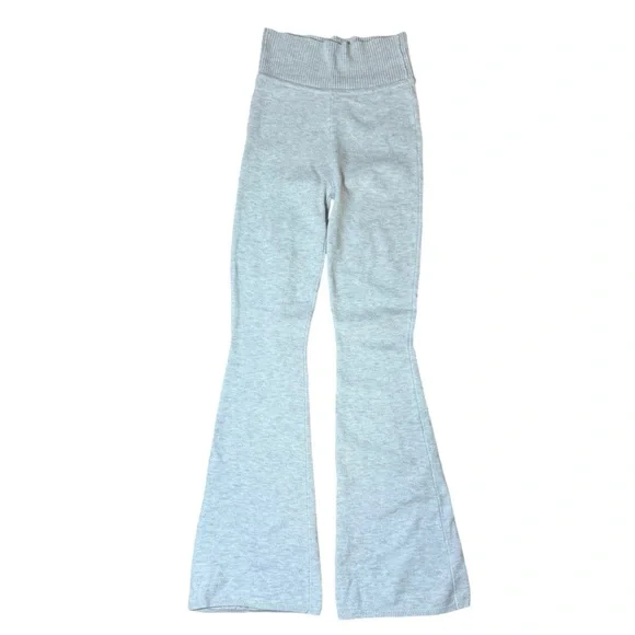 Hollister Women's Gray Gilly Hicks knit Foldover Waist Flare Pants- Size XXS - Picture 2 of 7